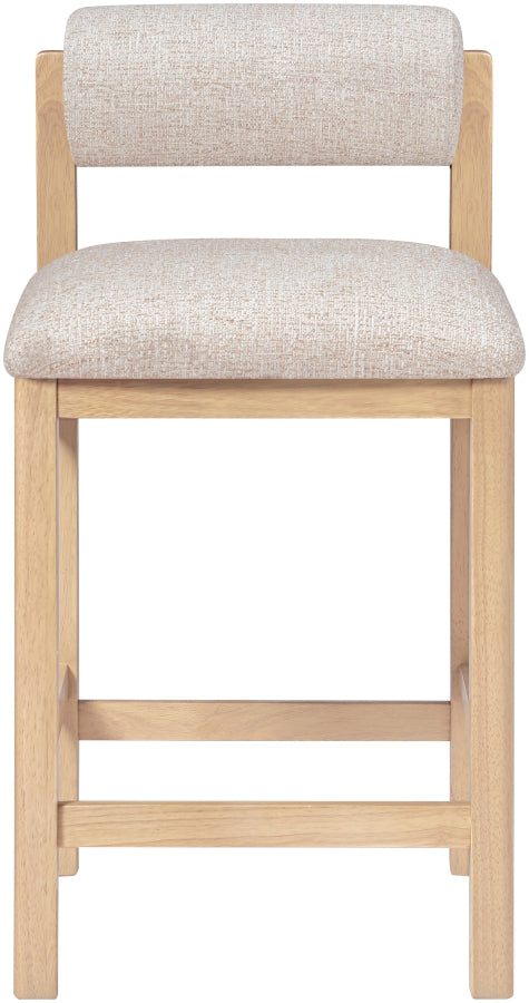 Roundhill Linen Textured Fabric Upholstered Counter Stool — 11086-C - Beige - 11086Beige-C alternate view 2