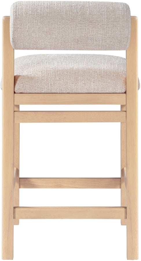Roundhill Linen Textured Fabric Upholstered Counter Stool — 11086-C - Beige - 11086Beige-C alternate view 4