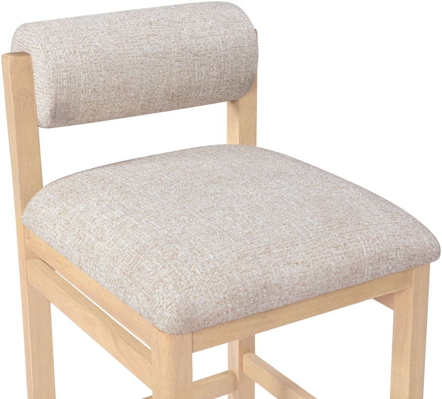 Roundhill Linen Textured Fabric Upholstered Counter Stool — 11086-C - Beige - 11086Beige-C alternate view 5