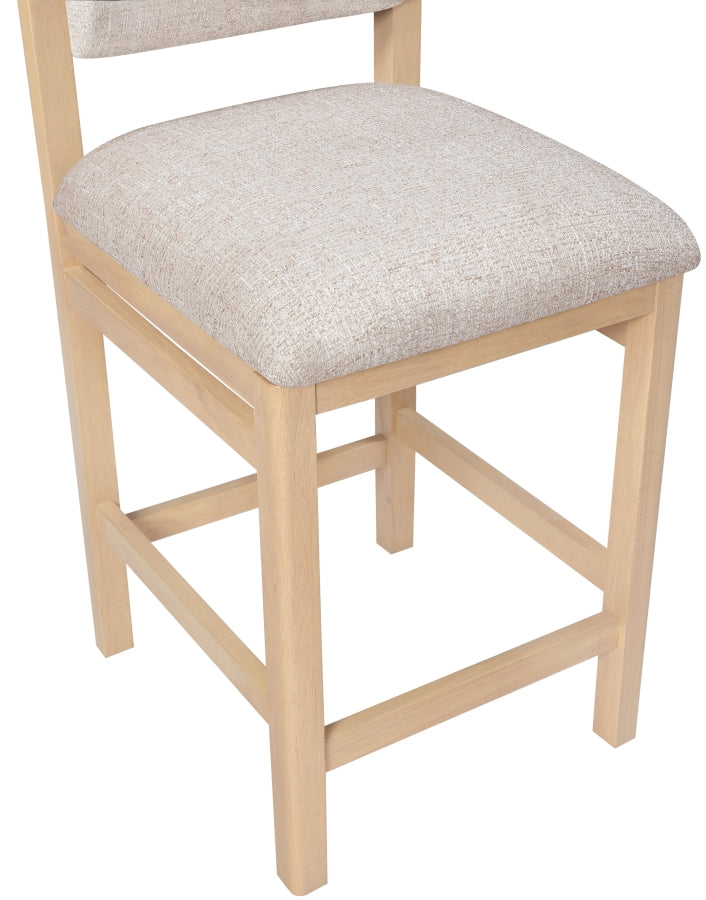 Roundhill Linen Textured Fabric Upholstered Counter Stool — 11086-C - Beige - 11086Beige-C alternate view 6