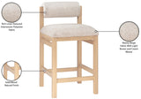 Roundhill Linen Textured Fabric Upholstered Counter Stool — 11086-C - Beige - 11086Beige-C Infographic