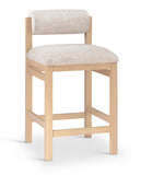 Roundhill Linen Textured Fabric Upholstered Counter Stool — 11086-C - Beige - 11086Beige-C