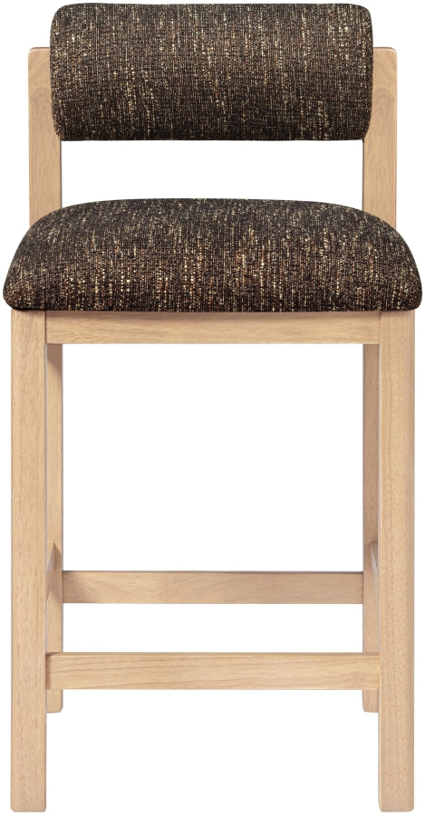 Roundhill Linen Textured Fabric Upholstered Counter Stool — 11086-C - Brown - 11086Brown-C alternate view 2