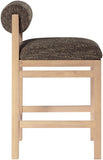 Roundhill Linen Textured Fabric Upholstered Counter Stool — 11086-C - Brown - 11086Brown-C alternate view 3