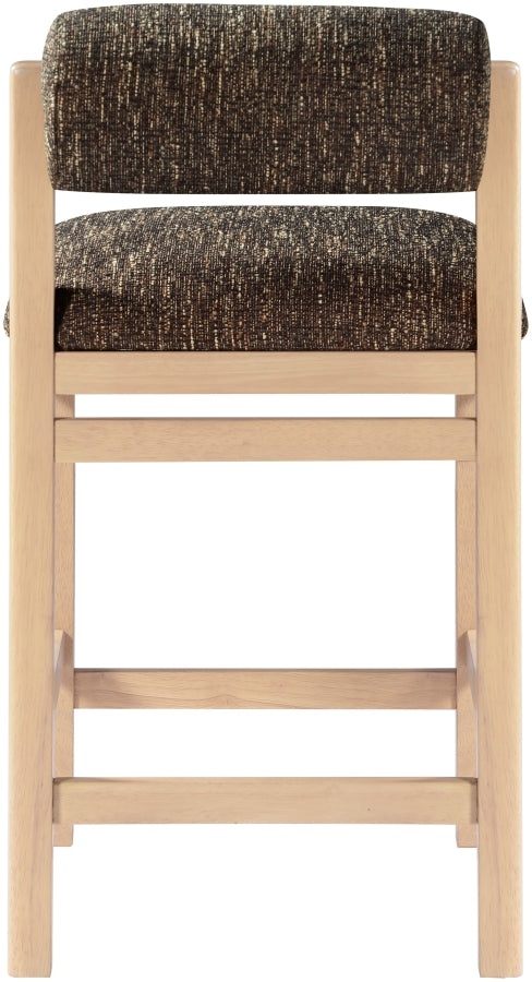 Roundhill Linen Textured Fabric Upholstered Counter Stool — 11086-C - Brown - 11086Brown-C alternate view 4