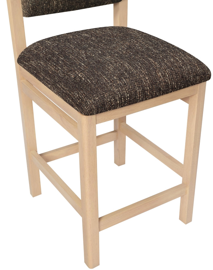 Roundhill Linen Textured Fabric Upholstered Counter Stool — 11086-C - Brown - 11086Brown-C alternate view 6