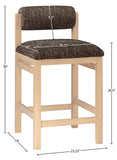 Roundhill Linen Textured Fabric Upholstered Counter Stool — 11086-C - Brown - 11086Brown-C Dim