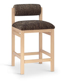 Roundhill Linen Textured Fabric Upholstered Counter Stool — 11086-C - Brown - 11086Brown-C