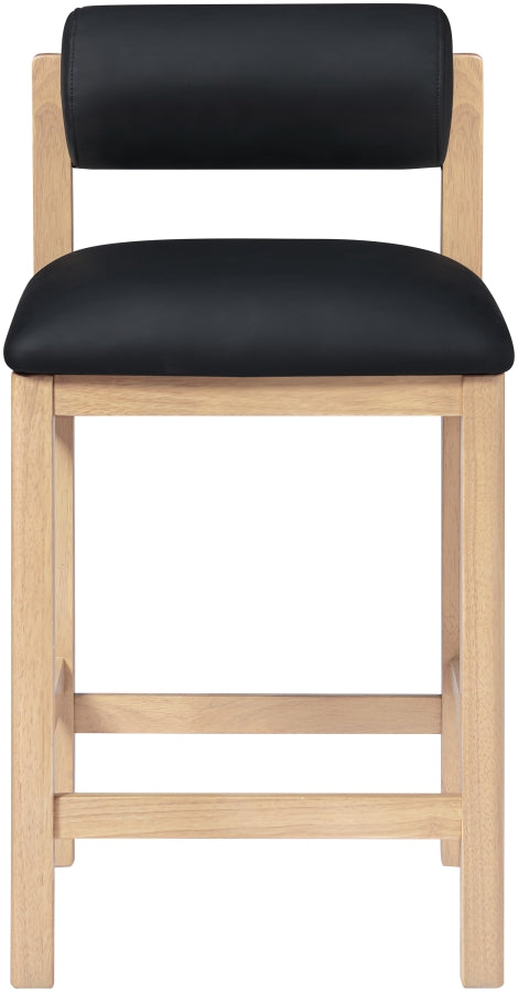 Roundhill Vegan Leather Upholstered Counter Stool — 11087-C - Black - 11087Black-C alternate view 2
