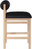 Roundhill Vegan Leather Upholstered Counter Stool — 11087-C - Black - 11087Black-C alternate view 3