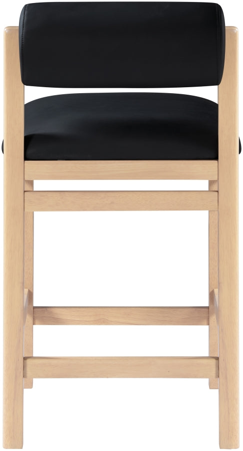 Roundhill Vegan Leather Upholstered Counter Stool — 11087-C - Black - 11087Black-C alternate view 4
