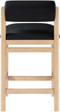 Roundhill Vegan Leather Upholstered Counter Stool — 11087-C - Black - 11087Black-C alternate view 4