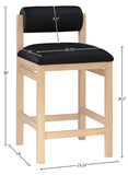 Roundhill Vegan Leather Upholstered Counter Stool — 11087-C - Black - 11087Black-C Dim
