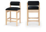Roundhill Vegan Leather Upholstered Counter Stool — 11087-C - Black - 11087Black-C Double Chair