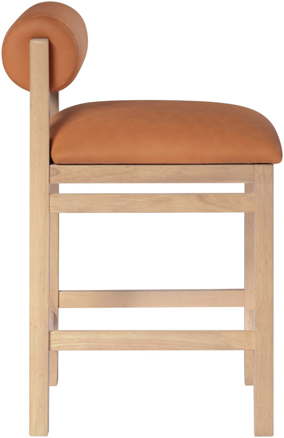 Roundhill Vegan Leather Upholstered Counter Stool — 11087-C - Cognac - 11087Cognac-C alternate view 3
