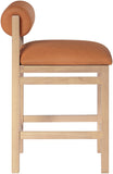 Roundhill Vegan Leather Upholstered Counter Stool — 11087-C - Cognac - 11087Cognac-C alternate view 3