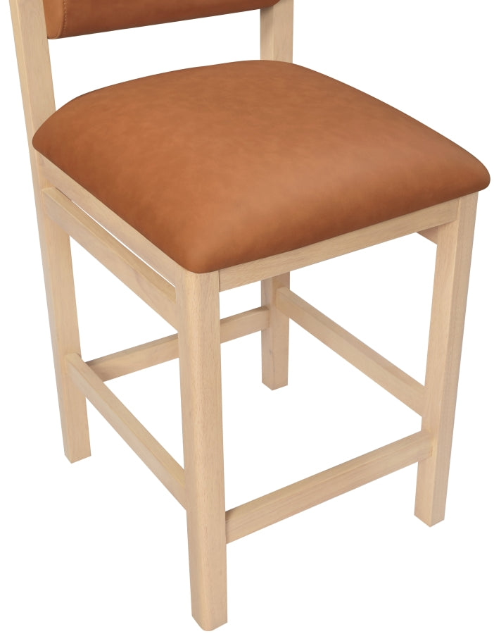 Roundhill Vegan Leather Upholstered Counter Stool — 11087-C - Cognac - 11087Cognac-C alternate view 6