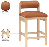 Roundhill Vegan Leather Upholstered Counter Stool — 11087-C - Cognac - 11087Cognac-C Infographic