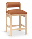 Roundhill Vegan Leather Upholstered Counter Stool — 11087-C - Cognac - 11087Cognac-C