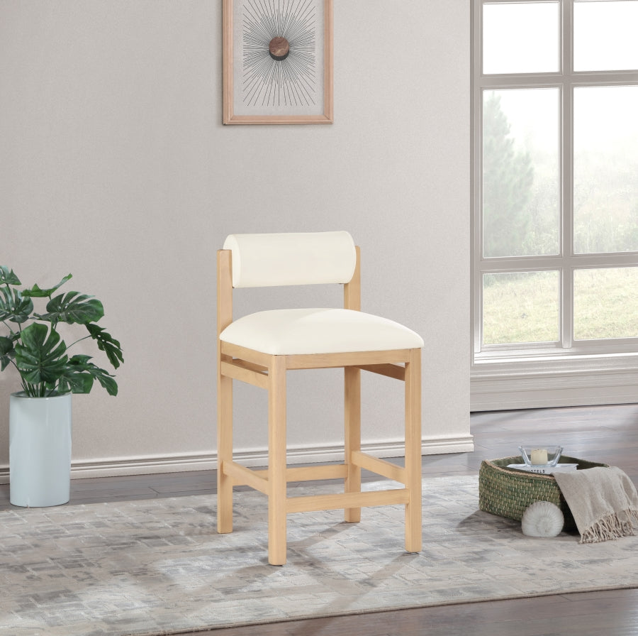 Roundhill Vegan Leather Upholstered Counter Stool — 11087-C - Cream - 11087Cream-C alternate view 1