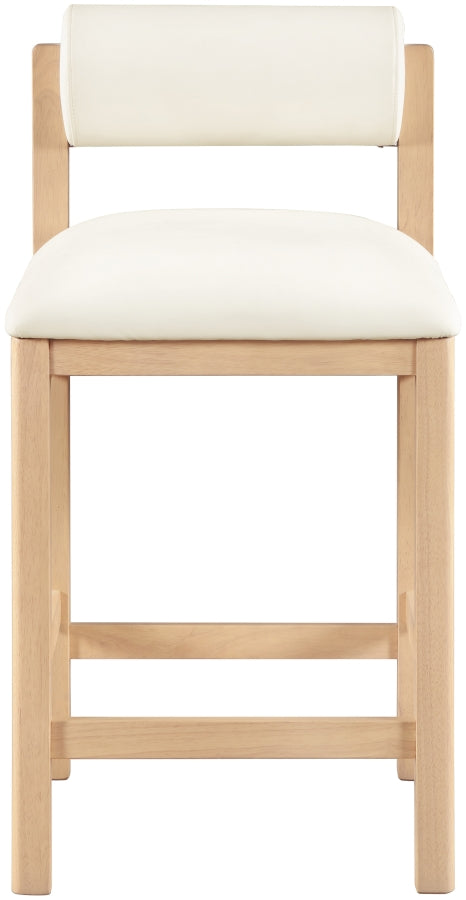 Roundhill Vegan Leather Upholstered Counter Stool — 11087-C - Cream - 11087Cream-C alternate view 2