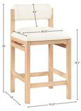 Roundhill Vegan Leather Upholstered Counter Stool — 11087-C - Cream - 11087Cream-C Dim