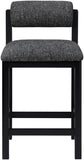 Roundhill Linen Textured Fabric Upholstered Counter Stool — 11088-C - Black - 11088Black-C alternate view 2