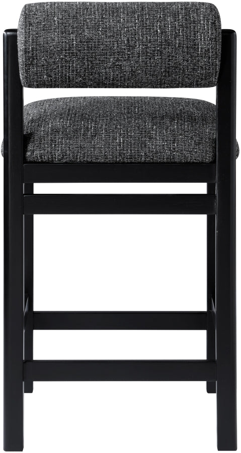 Roundhill Linen Textured Fabric Upholstered Counter Stool — 11088-C - Black - 11088Black-C alternate view 4