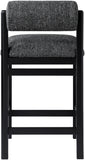 Roundhill Linen Textured Fabric Upholstered Counter Stool — 11088-C - Black - 11088Black-C alternate view 4