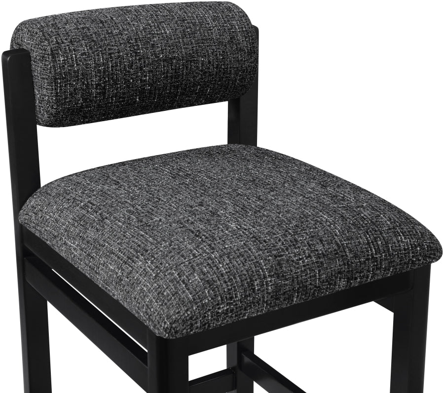 Roundhill Linen Textured Fabric Upholstered Counter Stool — 11088-C - Black - 11088Black-C alternate view 5