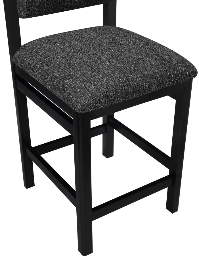 Roundhill Linen Textured Fabric Upholstered Counter Stool — 11088-C - Black - 11088Black-C alternate view 6