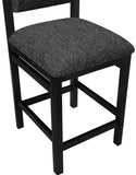 Roundhill Linen Textured Fabric Upholstered Counter Stool — 11088-C - Black - 11088Black-C alternate view 6