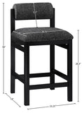 Roundhill Linen Textured Fabric Upholstered Counter Stool — 11088-C - Black - 11088Black-C Dim