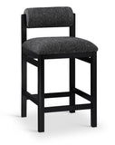 Roundhill Linen Textured Fabric Upholstered Counter Stool — 11088-C - Black - 11088Black-C