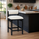 Roundhill Linen Textured Fabric Upholstered Counter Stool — 11088-C - Cream - 11088Cream-C alternate view 1