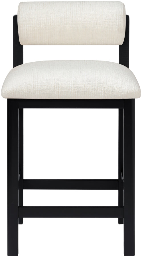 Roundhill Linen Textured Fabric Upholstered Counter Stool — 11088-C - Cream - 11088Cream-C alternate view 2