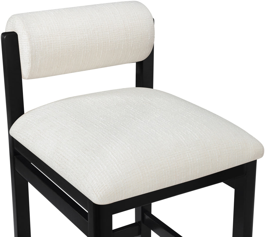 Roundhill Linen Textured Fabric Upholstered Counter Stool — 11088-C - Cream - 11088Cream-C alternate view 5
