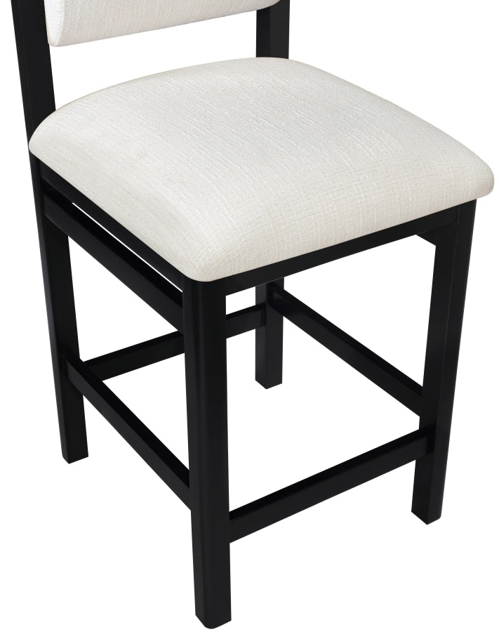 Roundhill Linen Textured Fabric Upholstered Counter Stool — 11088-C - Cream - 11088Cream-C alternate view 6
