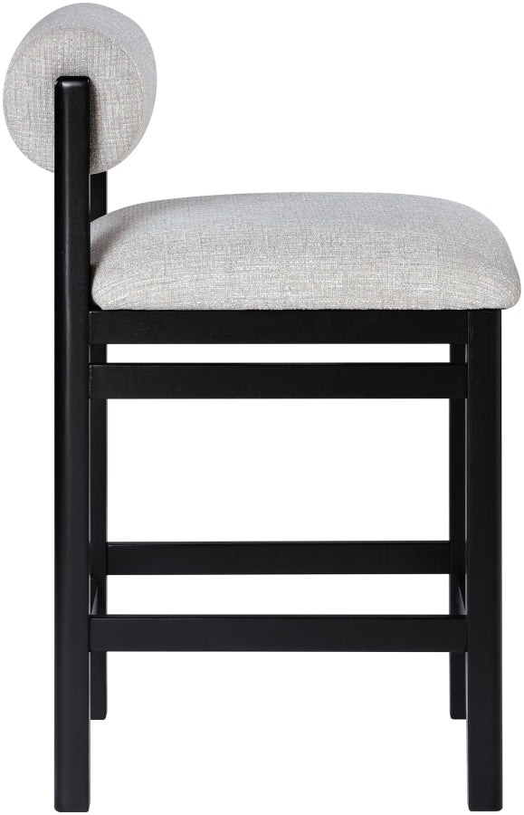 Roundhill Linen Textured Fabric Upholstered Counter Stool — 11088-C - Grey - 11088Grey-C alternate view 3