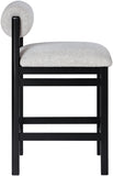 Roundhill Linen Textured Fabric Upholstered Counter Stool — 11088-C - Grey - 11088Grey-C alternate view 3