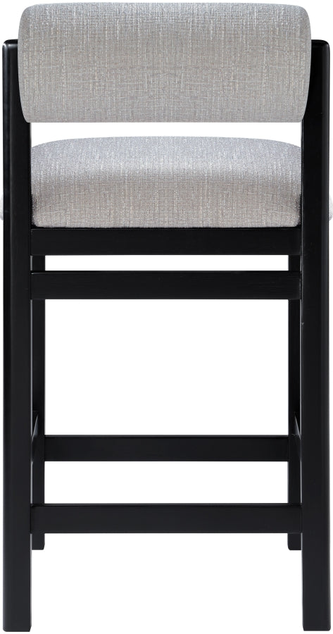 Roundhill Linen Textured Fabric Upholstered Counter Stool — 11088-C - Grey - 11088Grey-C alternate view 4