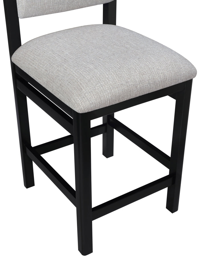 Roundhill Linen Textured Fabric Upholstered Counter Stool — 11088-C - Grey - 11088Grey-C alternate view 6