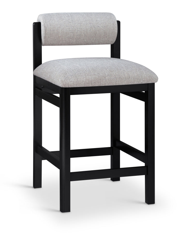 Roundhill Linen Textured Fabric Upholstered Counter Stool — 11088-C - Grey - 11088Grey-C