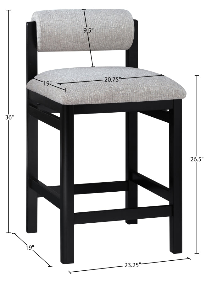 Roundhill Linen Textured Fabric Upholstered Counter Stool — 11088-C - Grey - 11088Grey-C Dim