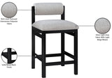 Roundhill Linen Textured Fabric Upholstered Counter Stool — 11088-C - Grey - 11088Grey-C Infographic