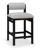 Roundhill Linen Textured Fabric Upholstered Counter Stool — 11088-C - Grey - 11088Grey-C