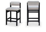 Roundhill Linen Textured Fabric Upholstered Counter Stool — 11088-C - Grey - 11088Grey-C Double Chair
