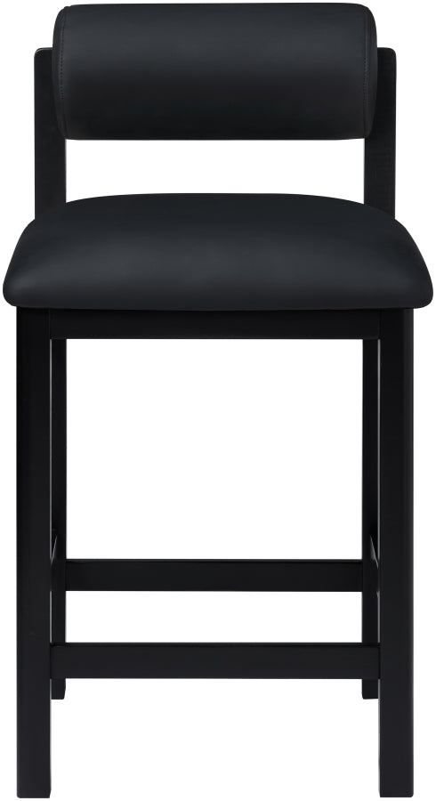 Roundhill Vegan Leather Upholstered Counter Stool — 11089-C - Black - 11089Black-C alternate view 2