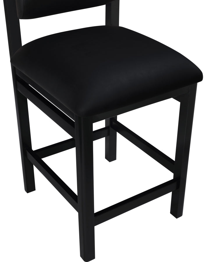 Roundhill Vegan Leather Upholstered Counter Stool — 11089-C - Black - 11089Black-C alternate view 6