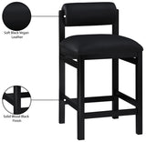 Roundhill Vegan Leather Upholstered Counter Stool — 11089-C - Black - 11089Black-C Infographic